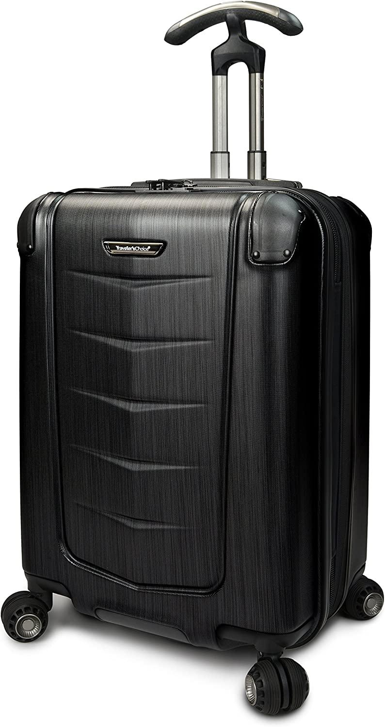 silverwood polycarbonate hardside expandable spinner luggage, brushed ...
